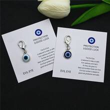 Móc khóa hình mắt quỷ unisex - Bùa may mắn, Thiệp nhắn nhủ độc đáo, Thích hợp cho sinh nhật, đám cưới, Ngày Valentine, lễ tốt nghiệp, trường học, phụ kiện xe hơi, Dây đeo kiểu Gothic Y2K dễ thương, Phụ kiện túi xách - Nhiều màu - Xem 10