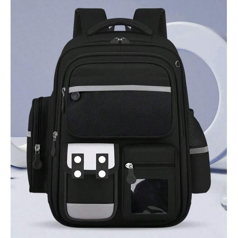 New School Cooler Backpack For Boys And Girls, With Large Capacity, Lightweight, Back Protection And Waterproof. Model 8809 - màu đen - Xem 1