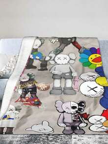 Kawss Kawaii Kaw  Blanket Flannel Blanket, Super Comfortable Winter Warm Blanket Summer Air Conditioning Blanket, Soft And Light Bed Sofa Decoration, Not Easy To Shed, - 黑色 - 查看 3