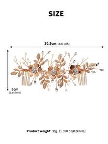 1 pieza Diadema de aleación de hierro vintage de doble diente, adecuada para todas las estaciones, accesorio de cabello de boda estilo europeo