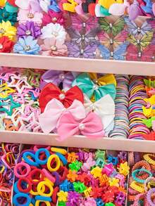 711 piezas Conjunto de accesorios para el cabello de chica dulce de dopamina, pasadores de pelo con lazo de satén, pasadores de pelo con flor de seda y mariposa, pasadores de estrella BB Y2K, pinzas pequeñas de colores para el cabello, lazos de pelo con orejas de conejo, bandas elásticas de encaje para el cabello, scrunchies de toalla, lazos de pelo de TPU, adecuados para uso diario y fiestas - Multicolor - Ver 8