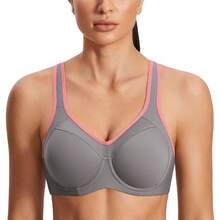 SYROKAN Women's Full Support High Impact Racerback Lightly Lined Underwire Sports Bra - Multicoloured #2 - View 1