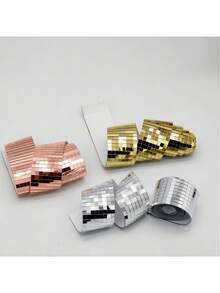 1 Roll, 91cm, Mirror Mosaic Self-Adhesive Decorative Film. Ideal For Parties, Clothing And Handbags, Disco Ball Decorations, Festive Home DIY, And Sparkling Craft Materials. - Multicolor - View 8