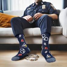AGRIMONY Do Not Disturb Gaming Funny Socks For Men Women Teen Boys-Easter Fathers Birthday Christmas Gifts Stocking Stuffers - 警察襪子 - 查看 6
