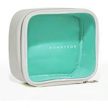 GSYY ROWEON Clear Tetry Bag For Travel Carry On - Fi 11"  Of And Collapse-Reant A Friendly Organizer 8x7x3 Inch With Ewel Blue Lining - Màu be - Xem 1