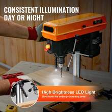 Taladro de banco  de 8 pulgadas, taladro de mesa, 750-3200 RPM, ajustable - 8 pulgadas - Ver 4