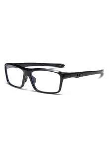 男士方形TR90镜框眼镜，透明镜片，时尚全框眼镜，可调节一体式眼镜带，防滑，适合日常休闲佩戴，材质舒适，男士配饰，四季皆宜