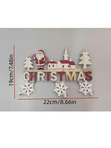 1 cái Ông già Noel và Bông tuyết trang trí treo tường, Trang trí nhà cửa, Trang trí phòng, Trang trí tường - Nhiều màu - Xem 3