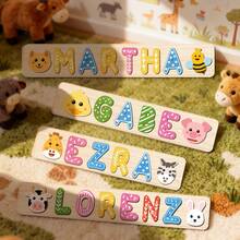 Name Puzzle, Personalized Puzzle, 1st Birthday Baby Girl, Christmas Gift, Wooden Toy, Custom Name Logo, Personalized Name Wooden Puzzle Toddler Learning Toy Block Custom Gift Preschool Early Education Toy Boy Girl Easter Christmas Christmas Birthday Gift For Kids - Candy, Nothing Else. - View 10