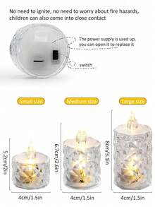 24 件 LED 电子蜡烛灯、无焰水晶蜡烛、无焰钻石形蜡烛、蜡烛灯、带电池、迷你玫瑰图案折射光环投影茶灯、电池供电的 LED 无焰蜡烛灯、适用于情人节圣诞节婚礼派对家居装饰 200+ 小时电池供电的 LED 茶灯、暖白色、适用于婚礼、餐桌、万圣节、情人节婚礼装饰星星/月亮/灯笼 12-8-7-6-5-4-3-2-1 件母亲节