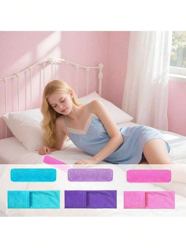 Reusable Hot/Cold Perineal Cooling Pad With Soft PVC Gel Beads - Ergonomic Rounded Corners And Smooth Texture, (Blue/Pink/Purple) Soothing Design, Durable Material