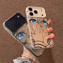 Anime Girl Expressive Art  Case, Shockproof Clear Protective Covers With Vibrant Eye & Emotional Design For Anime Fans - Multicolor - Ver 3