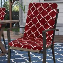 High Back Outdoor Chair Cushions-Water Proof Patio Dining Chair Cushions, Removable Machine-Washable Cover For Camping Beach Picnic Travel 17.72*41.34*1.97in - 酒紅色 - 查看 6