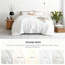 Comforter Set Queen Comforter Set Full Bed Comforter Set Room Decor Bed Set 3 Pieces Luxe Dark Green Bedding Set, All Season Cozy Bedding With Comforter, Flat Sheet, Fitted Sheet, Pillowcases & Shams - 白色 - 查看 2