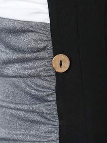 ChicMe Womens Button Decor Colorblock Ruched Slim Fit Tank Top Sleeveless Chic Casual Street Office Party Blouse