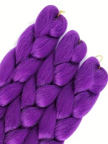 1 Lumi Braided Wig, Witcher-Style Wig, Pre-Braided Style, Purple Synthetic Fibre Braided Wig, Suitable For Braided Styles, Cosplay, Roleplay, Festival Parties, New Year Celebrations, Anime Character Impersonation, Party Costumes - Multicolor - View 6