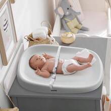 Baby Changing Pad Portable Waterproof Soft PU Pad For Babies Changing Table Lightweight Nappy Change Mat Soft Change Mat Cover Wipeable Changing Pad With Removable Safety Strap Gray