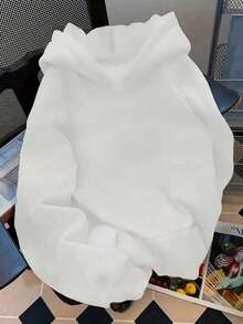 Una sudadera con capucha para mujer con estampado, con la frase positiva 'Disfruta las pequeñas cosas', con bolsillo y cordón. - Blanco 1 - Ver 2