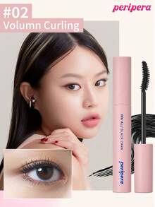 Peripera K-Beauty INK ALL BLACK CARA 睫毛膏，丰盈卷翘，浓密卷翘，黑色，防水防汗，持久防晕染，日常妆容，韩式妆容 - #02 Volumn Curling - 查看 1