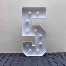 1Set 73cm Height Numeric KT Board, Numbers 0-9 Set For Birthday Party, Anniversary Party, Anniversary Decoration Background, Warm Yellow Light LED Decor - Batteries Not Included - White - View 17