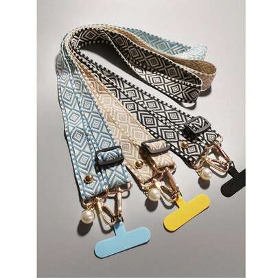 条纹珍珠吊坠挂绳，兼容手机壳，多功能配件