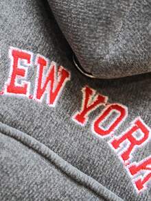 1pc Pet Clothes Dog Cat Apparel Clothing Small Dog Puppy Cute Pet Clothes Dog Apparel Clothing Small Dog Autumn Winter Warm Comfortable Thickened New York Sweatshirt - Dark Gray - Multicolor - View 6