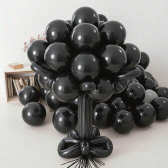 63 Pieces/123 Pieces (1 Set) Matte Black, Party Decoration Balloon, Wreath Arch Balloon Set, DIY Balloon Tree, Balloon Arch, Birthday, Wedding, Valentine's Day, Party Decoration Balloon, Festival, Wedding Balloon Bouquet, Balloon Set