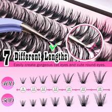 GSYY Cluster Lashes 280 Pcs Lash Clusters D Volume Eyelashes Extensions 9-16 Mm Mix 40D+50D Indidual Lashes Thin Band Eyelashes Cluster For DIY Lash Extension Beginners Applican In Beauty Salon And He Use With High  Look And Ea Applican - L - View 5