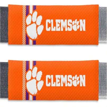 FANMATS 32123 Clemson Tigers Team Color Rally Seatbelt Pad - 2 Pieces