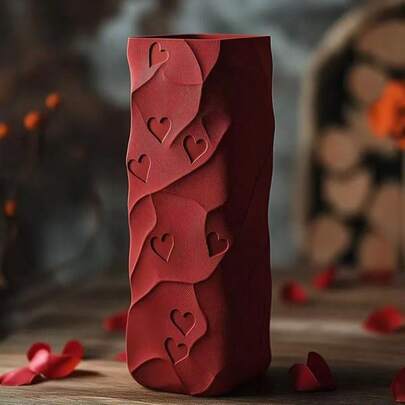 20cm*6.5cm 3D Printed Love Vine Vase Decor, Romantic Atmosphere Decoration For Valentine's Day