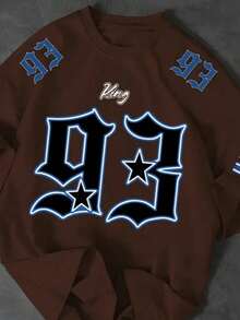 New York King 93 Streetwear T-Shirt, Premium 30.1 Cotton, Comfortable Casual Style - 鏽棕色 - 查看 2