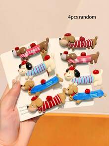 8pcs/Set Colorful Dachshund Shaped Hair Clips, Cute Cartoon Animal Design Hair Accessories - Suitable For Girls And Women, Can Be Used For Daily Hairstyles, Braiding Decoration, Also Suitable For Parties And Festivals, Adorable And Colorful Random, Hair Slide, Hair Barrettes