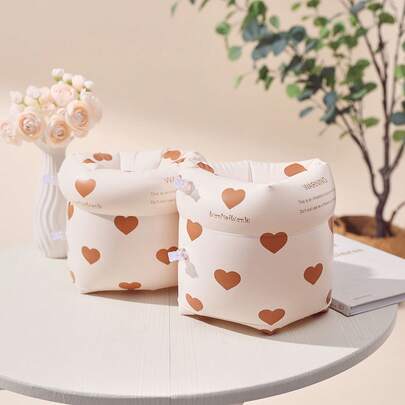 1 Cặp băng tay bơi bơm hơi sọc cổ điển, dây cuộn, thiết bị hỗ trợ nổi cho bãi biển, hồ, hồ bơi và các hoạt động ngoài trời, thiết kế cổ điển, đồ bơi vui nhộn, mặc thoải mái, lực nổi nhẹ, dây cuộn có phao