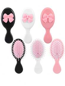 1pc Cute Pink Bow Inflatable Hair Cushion Brush, Portable Massage Brush Mini Comb Suitable For Girls, Brush, Hair Brush, Hair Tools, Hair Products, Hair Care, Hair Brush, Mini Hair Brush, Curling Products, Christmas, Salon, Beauty, Curling Brush, Small Comb, Hairstyle, Beauty - Multicolor - View 1