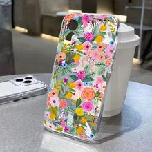 Funda de teléfono con flores compatible con  14, funda  13 12 11 16 15 17 Pro 14 Pro Max XR XS 7 8 Plus SE, funda de silicona suave a prueba de golpes, compatible con funda  17, funda  17 Pro, funda  17 Pro Max - TI25 - Ver 10