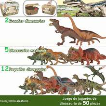 juguetes de dinosaurios para niños de 3, 4 y 5 años, juguetes de dinosaurios para niños de 3 a 5 años, figuras de dinosaurios, alfombra de juegos, regalos de Navidad y cumpleaños. (50 piezas) - 50 unidades - Ver 4