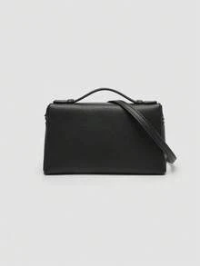 1 pieza Bolso de hombro cuadrado de unicolor con textura de grano de litchi en PU, bolso de mano pequeño para mujer, adecuado para combinar con la moda diaria, salidas, compras, fiestas, bolso de viaje elegante para mujer, regalo ideal para el Día de San Valentín, cómodo y de moda, bolso de estilo elegante, opción de regalo personalizada, accesorio 2025, estilo de moda adecuado para todas las ocasiones, sensación de lujo asequible, bolso de fiesta rebelde, perfectamente adecuado para fiestas, bodas, bailes, cenas/banquetes, bolso elegante para mujer - Negro - Ver 5