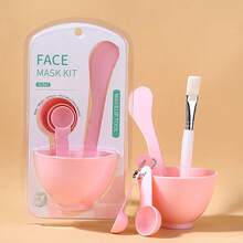 Set de 6 piezas de herramientas para el cuidado de mascarillas faciales, incluye tazón para mascarilla, paleta, raspador, cepillo de silicona, borla, para lavarse la cara, bañarse, yoga, correr