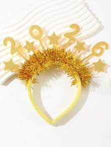 1 Stück 2026 Neujahrshaarband für Mädchen, glitzerndes Haarband in Gold und Silber mit Sternen, Haarreifen für Kleinkinder, Neujahrsfest Party Kopfschmuck, Feiertags-Haarschmuck, Mädchen Haraccessoires