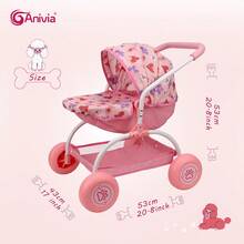 Anivia Brand Doll Stroller, Toy Stroller For Children 3+ Years Old, 1 Set Doll Stroller Toy Suitable For 11-18 Inch Dolls, Equipped With Fashionable One-Piece Wheels And Comfortable Handle, Ideal Gift For Children's Festivals And Birthdays - Pink - View 8