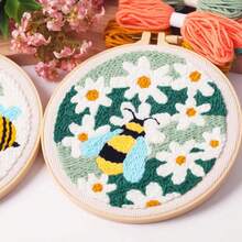 One Embroidered Perforated Embroidery Set With Bee And Butterfly Patterns(Style Random)