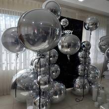 36pcs Silver Polyester Film Balloons (32-Inch, 22-Inch, 15-Inch), Large 4D Giant Round Foil Balloons, Large Mirrored Metallic Balloons, Suitable For Birthday Party Gender Reveal Supplies, Balloon Decorations, Large Foil Happy Birthday Balloons, Bubble Balloons, Halloween Balloons, Bow Balloons, Event Supplies, Party Decorations, Mirror Effect, Glossy Surface, Lightweight Balloons, Decorative Balloons, Event Organizers, Birthday Celebrations. - Bạc - Xem 7