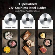 Cogace Powerful Meat Slicer Machine, 200W Electric Food Slicer With 3 Types Of 7.5" Stainless Steel Blades, Adjustable Thickness 0–15mm, For Meat, Cheese, Bread, Vegetables, Home Use - Xem 2