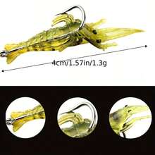 10/20/30pcs/Box Silicone Soft Shrimp Fishing Lure With Hook, Suitable For Shrimp, Bass And Croaker Fishing