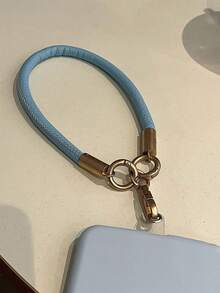 1 件纯色皮革长颈带挂绳，带金属扣，耐用斜挎手机挂绳，适合送给母亲、家人、朋友、生日、节日的礼物，手机挂饰，手机链 - 彩色 - 查看 27