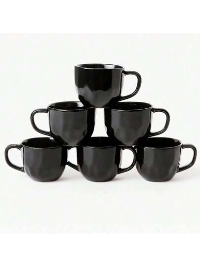 Kit 6 Xícaras De Porcelana Prisma 200ml Chá Café