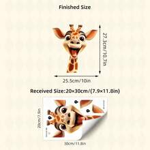 1pc Cartoon Giraffe Window Sticker - Realistic & Amusing Reusable Double-Sided Anti-Collision Giraffe Window Decal, Suitable For Living Room, Bedroom, Home Office, Sticker, Wall Decal, Vinyl Decal, Home Decor, Rama Decorative Sticker - Multicolor - View 11