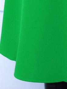 Tailored Midi A-Line Skirt With Belt - Green - View 3