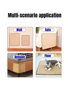 Rabbit Scratch Pad, Sisal Rabbit Scratching Pad, Natural Rabbit Anti-Slip Pad, Claw And Tooth Care,Sun, Rabbit Mat, Cage Rabbit Chew Toy, Rabbit Pet Cage, Bedding, Bite And Sleep Nesting, Suitable For Small Animals The Border Color Is Random