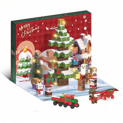 Magnetic Christmas Building Block Set, Magnetic Cubes In A Christmas Surprise Box